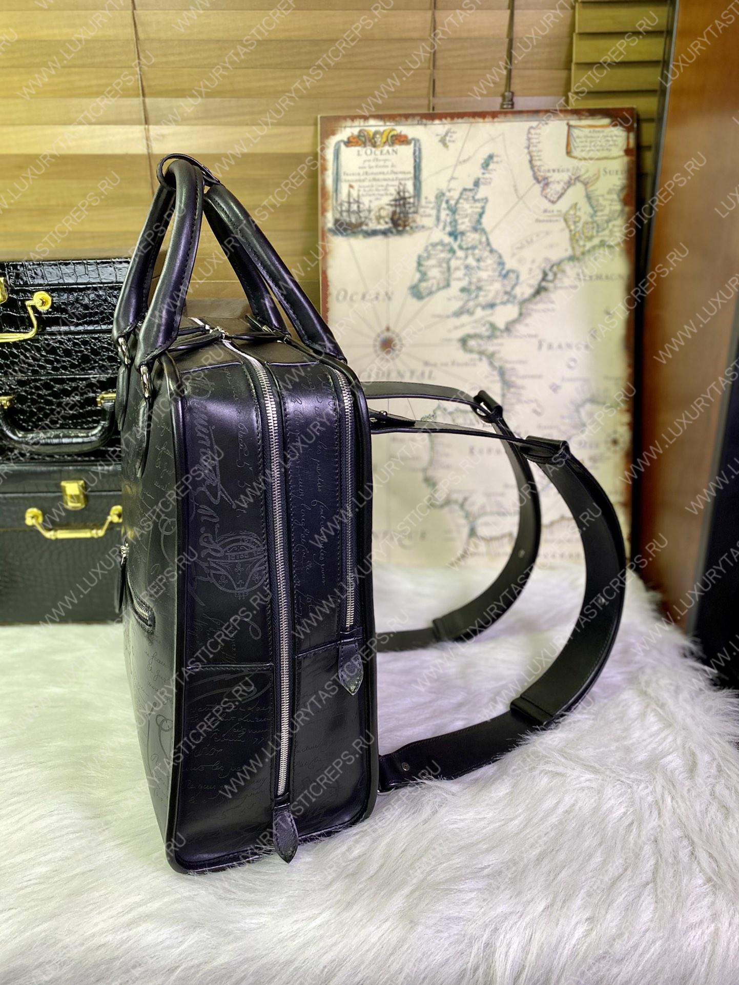 BRELUTI PREMIER JOUR SCRITTO BACKPACK BLACK PREMIER_JOUR-V2