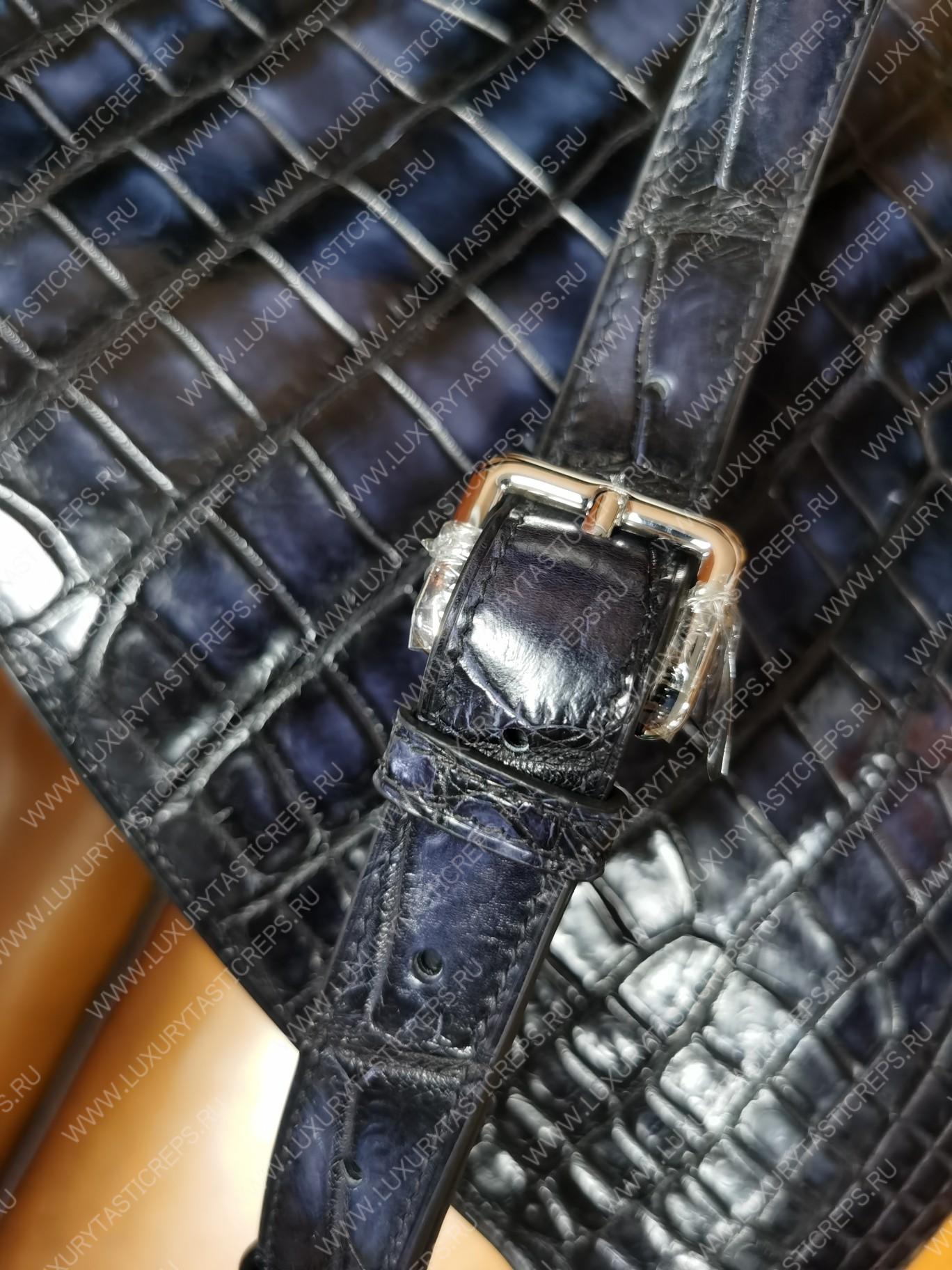 BERLUTI CROC EMBOSED LEATHER BACKPACK BLUE S1243-V3