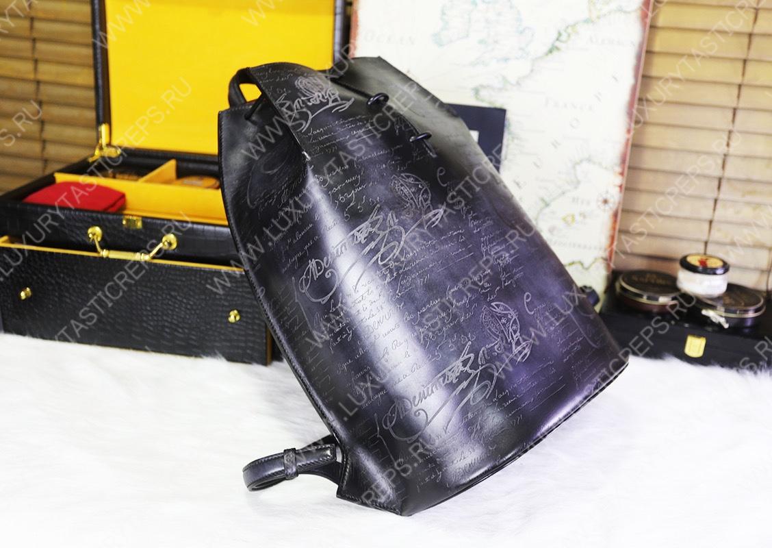 BERLUTI HORIZON MINI SCRITTO BACKPACK BLACK HORIZON_MINI-E2