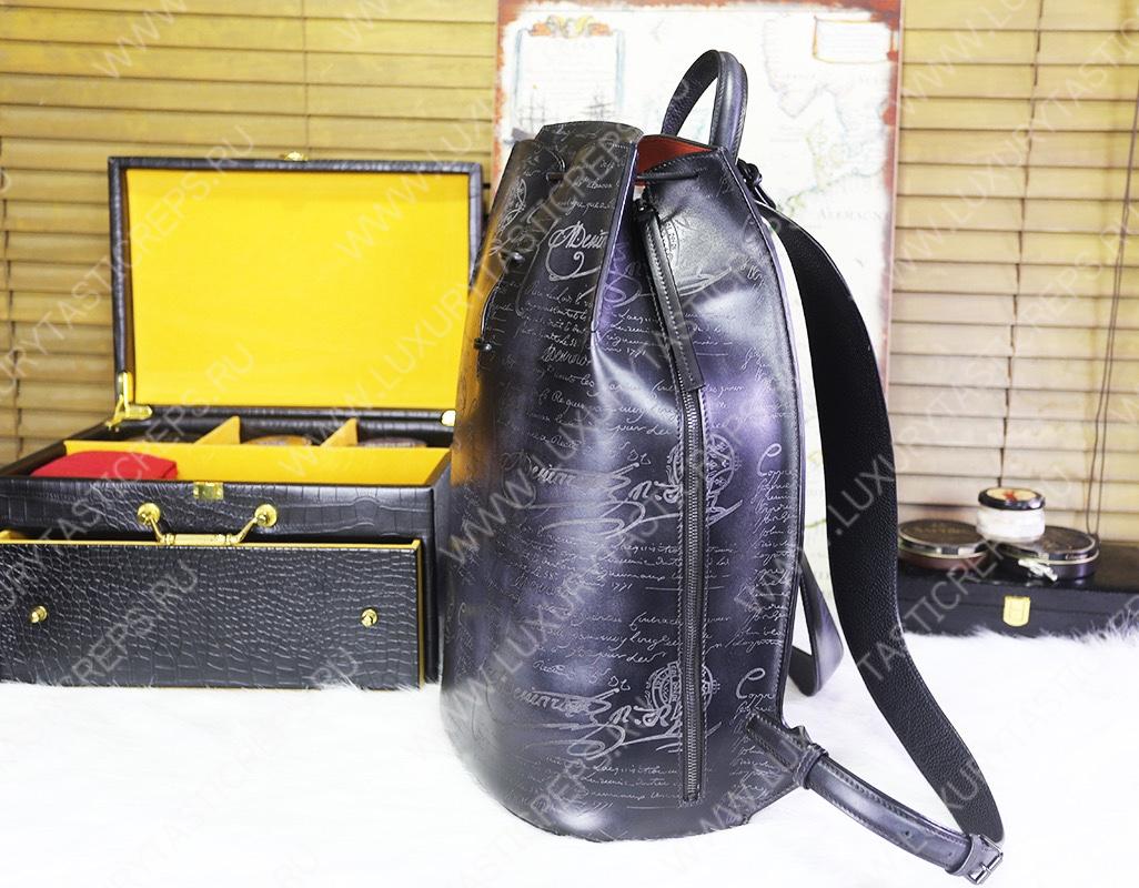 BERLUTI HORIZON MINI SCRITTO BACKPACK BLACK HORIZON_MINI-E2