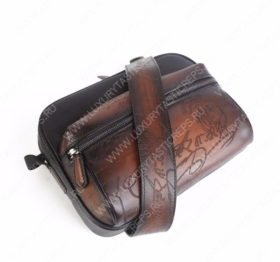 BERLUTI VENEZIA SCRITTO BACKPACK BROWN S5579-V2