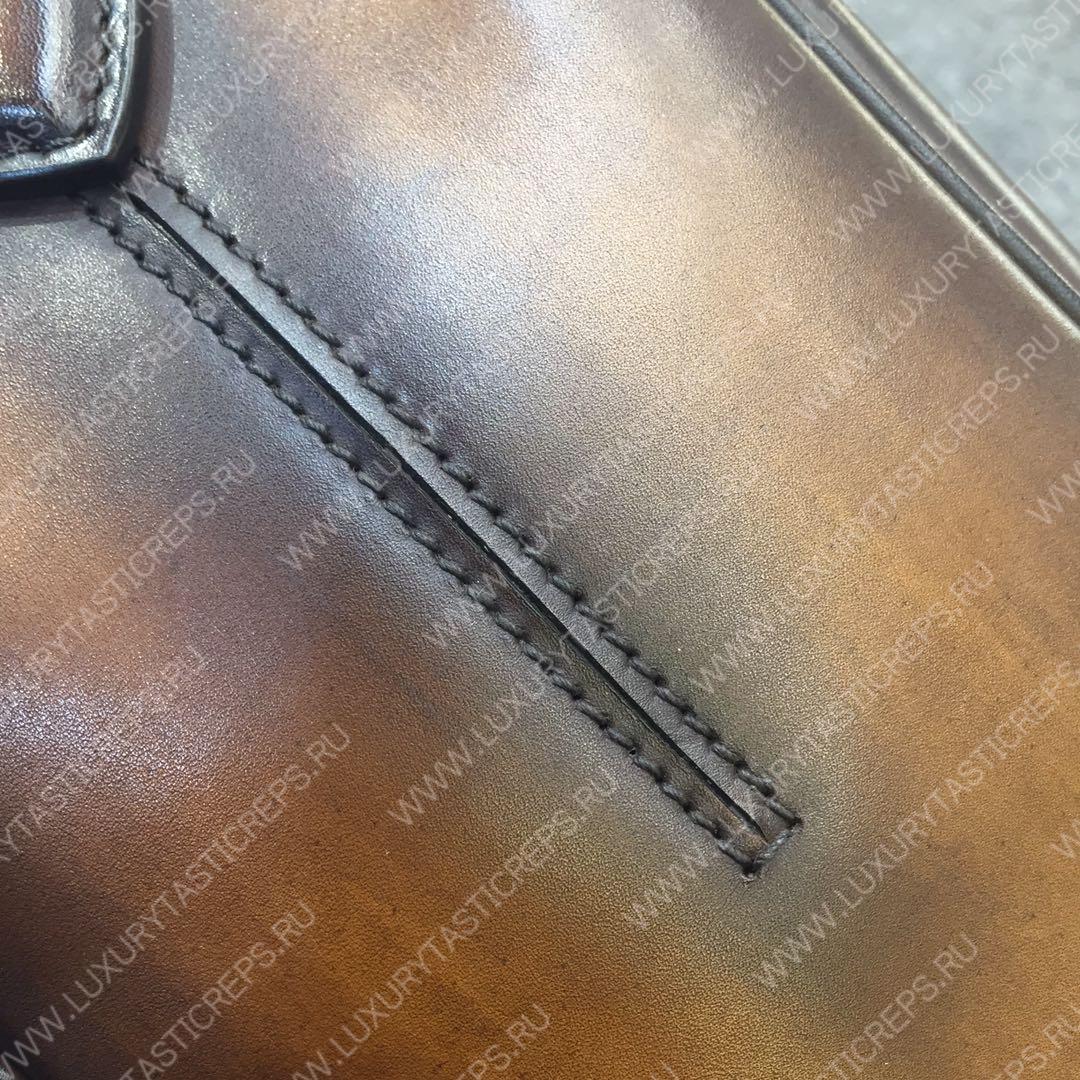 BERLUTI E’MIO LEATHER BRIEFCASE BROWN E_MIO_III-V1