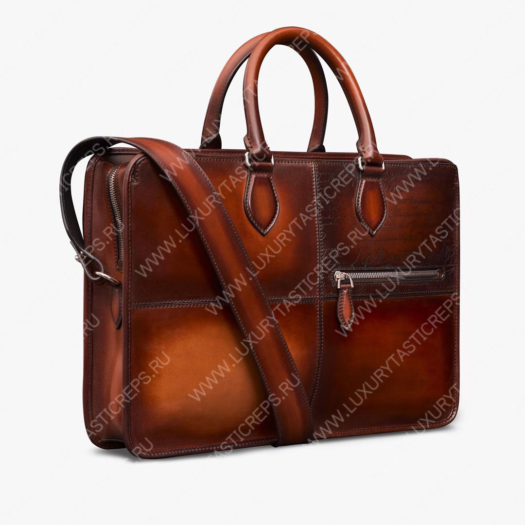 BERLUTI UN JOUR SCRITTO LEATHER BRIEFCASE CACAO INTENSO  1_JOUR_NEO-V84