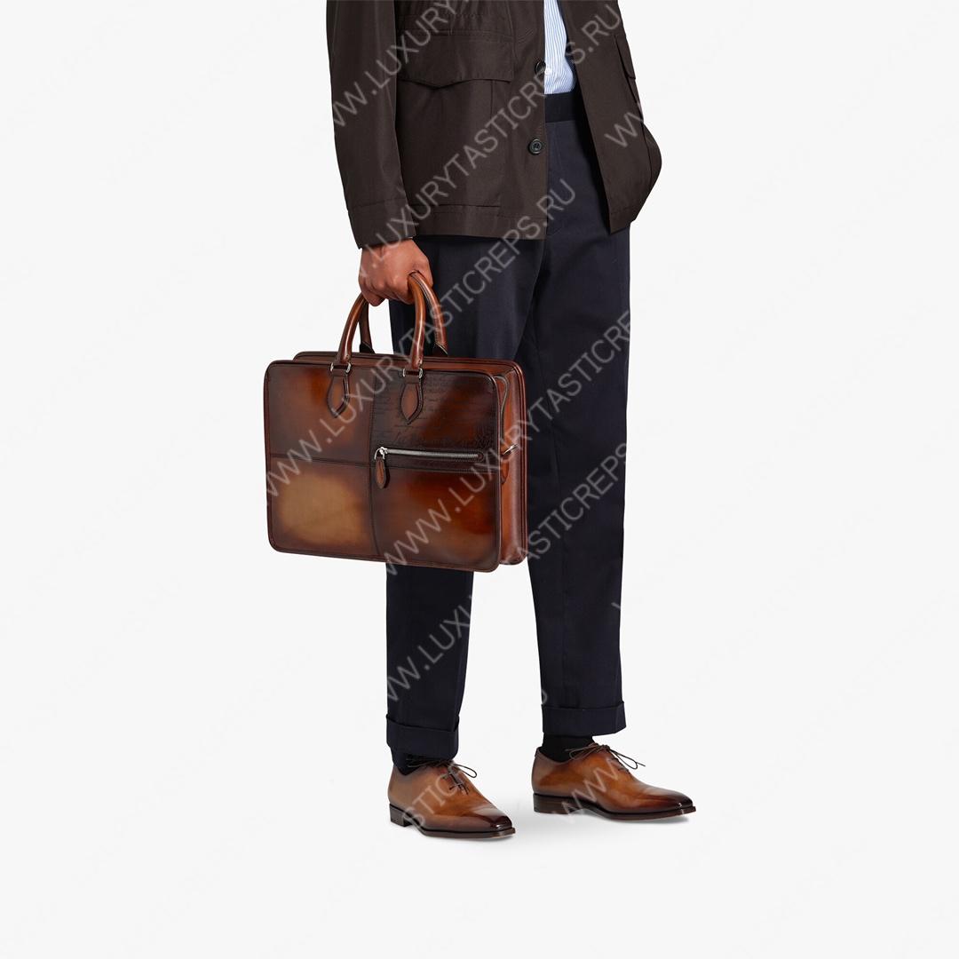 BERLUTI UN JOUR SCRITTO LEATHER BRIEFCASE CACAO INTENSO  1_JOUR_NEO-V84