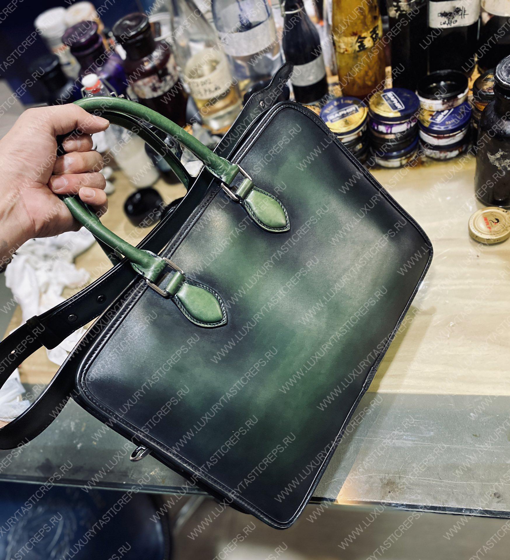 BERLUTI UN JOUR BRIEFCASE BEETLE GREEN AND BLACK 1_JOUR_MINI_NEO-V2