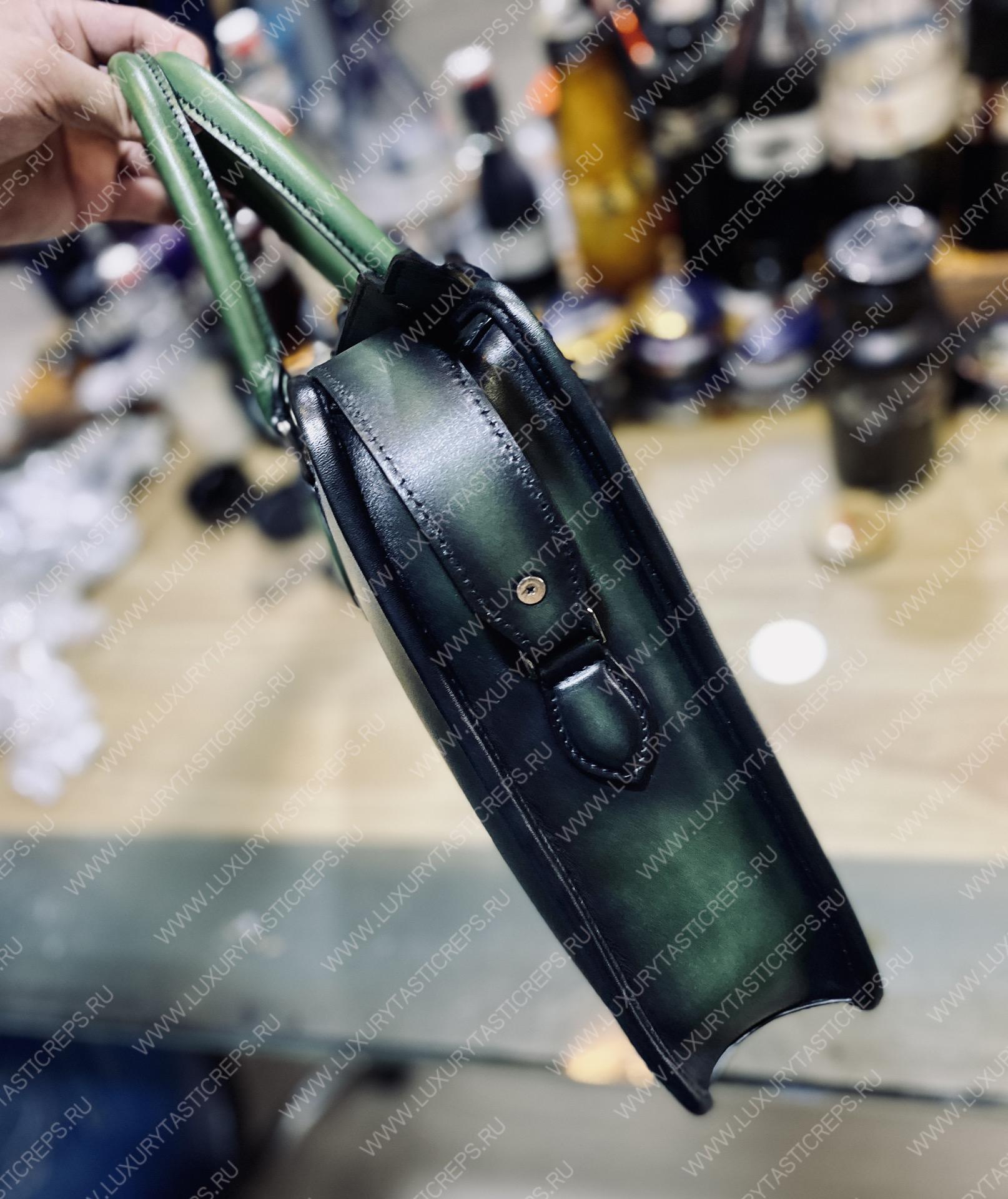 BERLUTI UN JOUR BRIEFCASE BEETLE GREEN AND BLACK 1_JOUR_MINI_NEO-V2