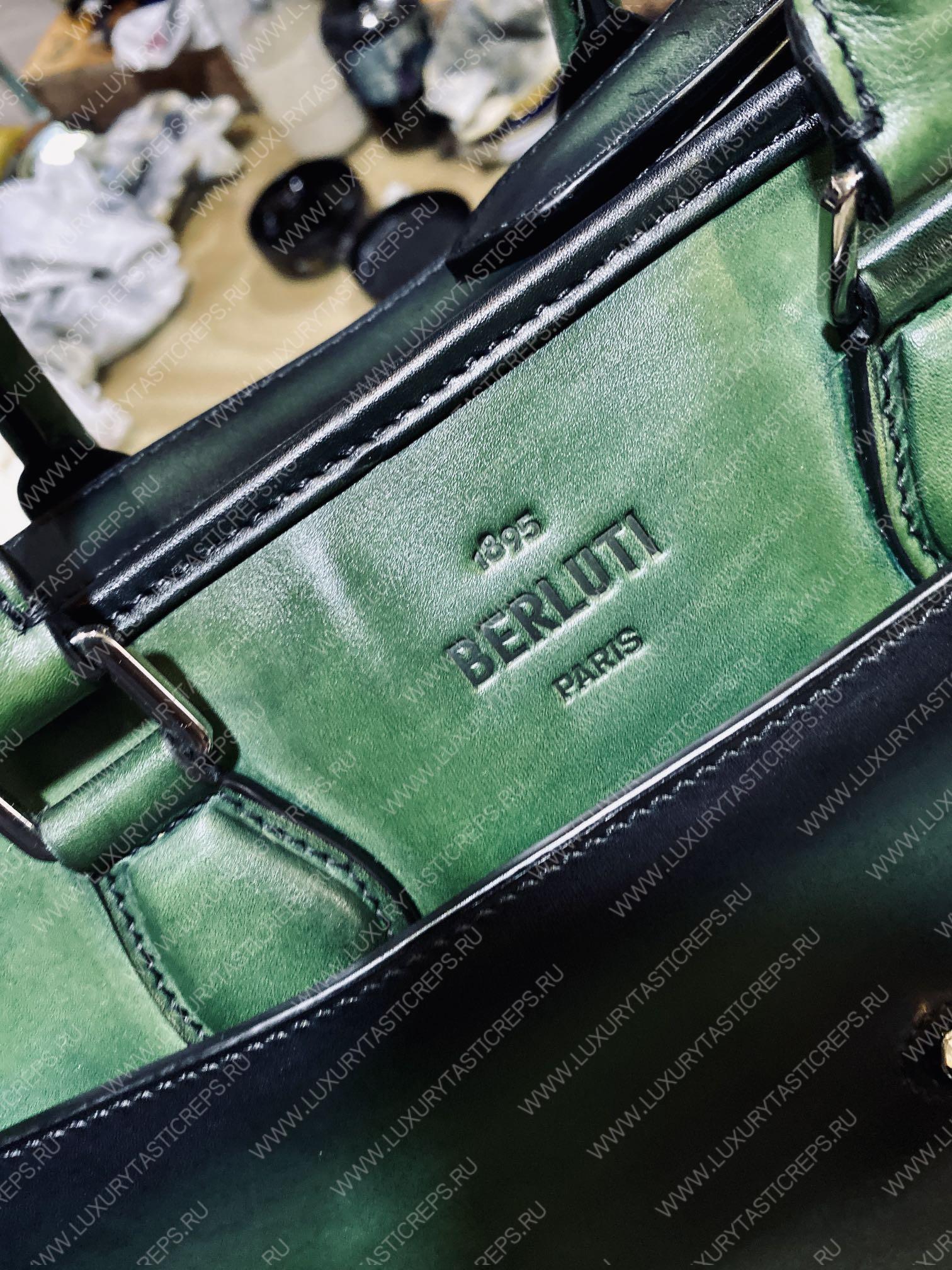 BERLUTI UN JOUR BRIEFCASE BEETLE GREEN AND BLACK 1_JOUR_MINI_NEO-V2
