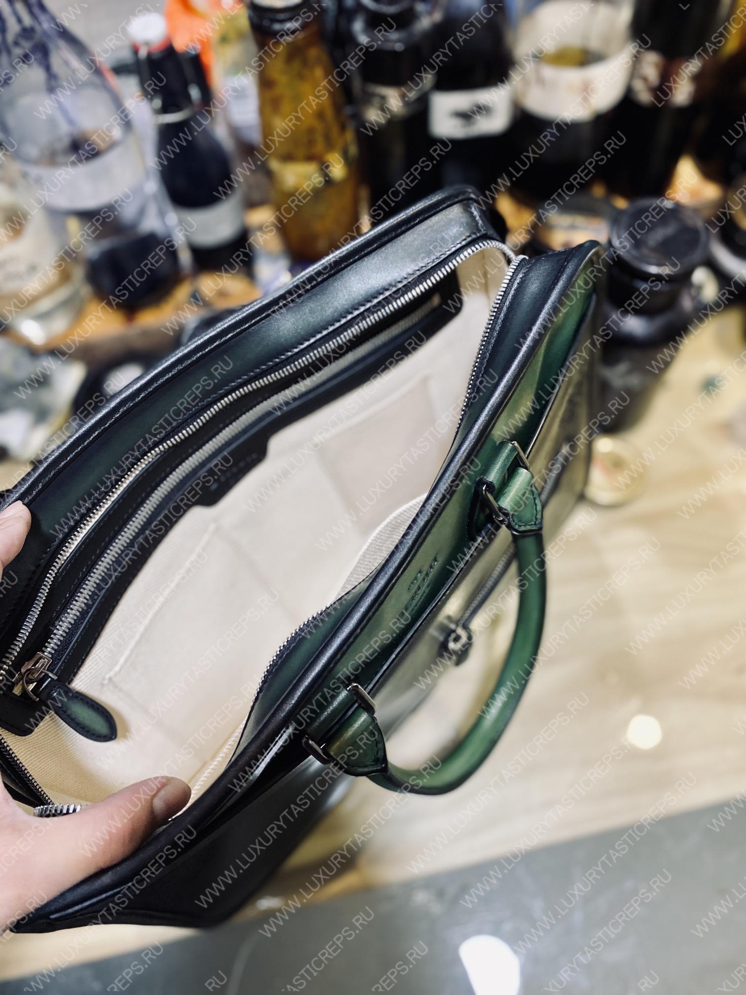 BERLUTI UN JOUR BRIEFCASE BEETLE GREEN AND BLACK 1_JOUR_MINI_NEO-V2