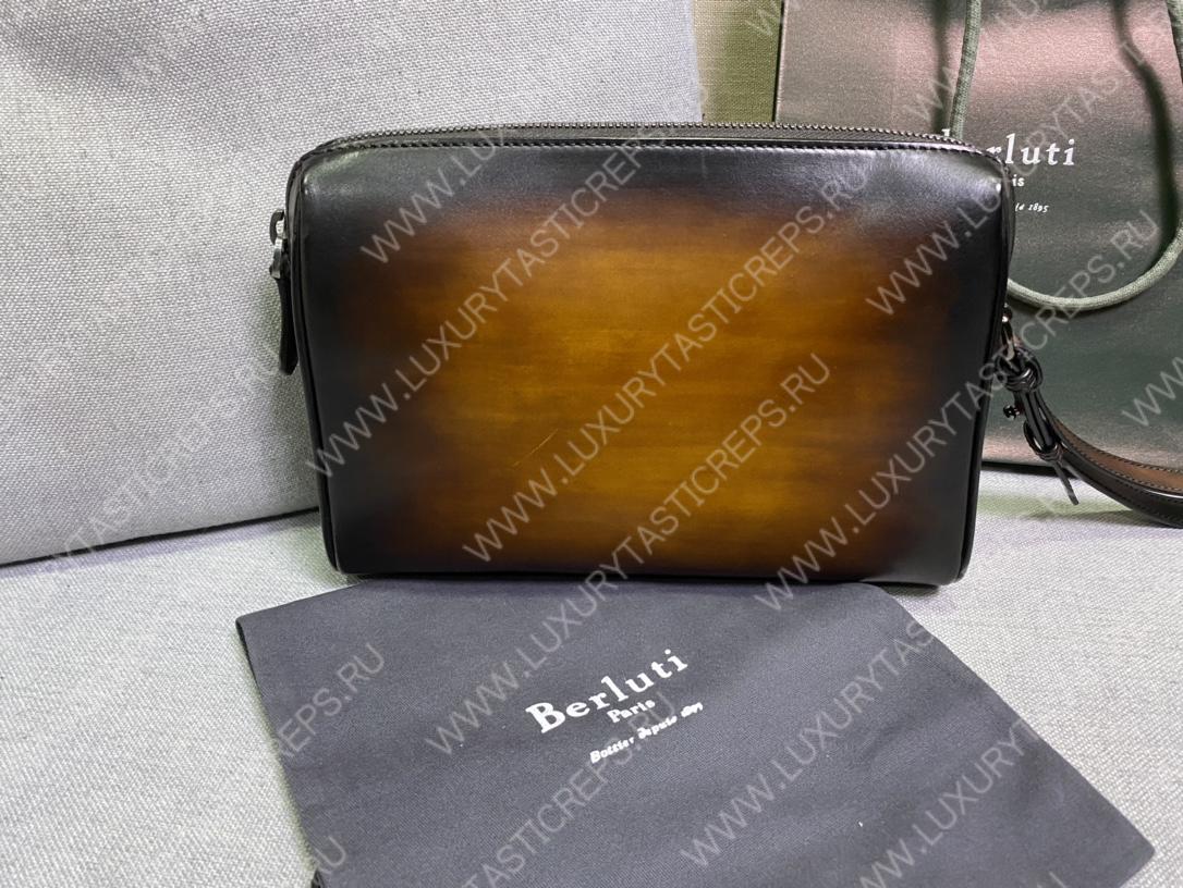 BERLUTI VOLUME STRAP CLUTCH ROSEWOOD NINO_VOLUME_STRAP_NEO-V2