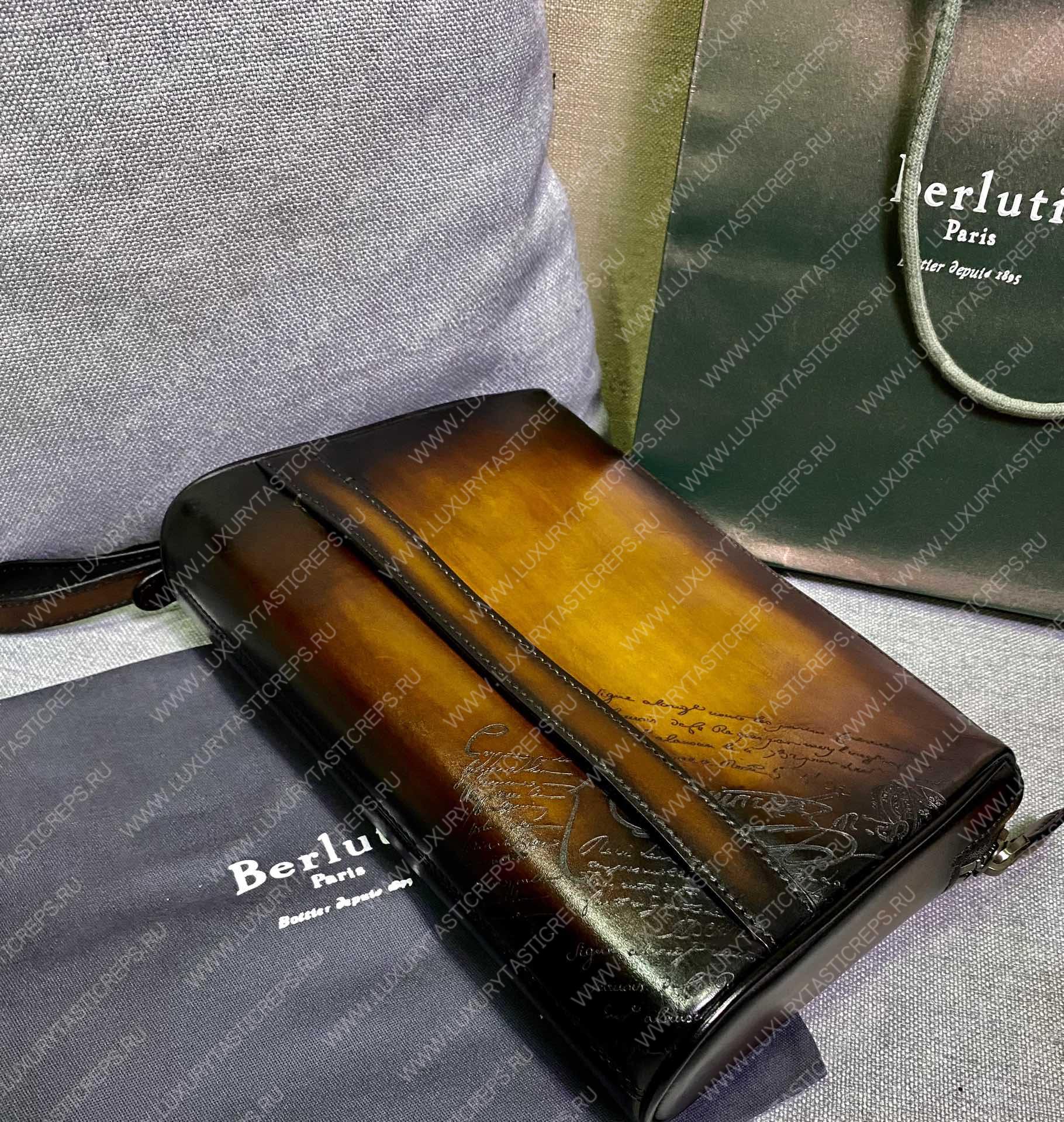 BERLUTI VOLUME STRAP CLUTCH ROSEWOOD NINO_VOLUME_STRAP_NEO-V2