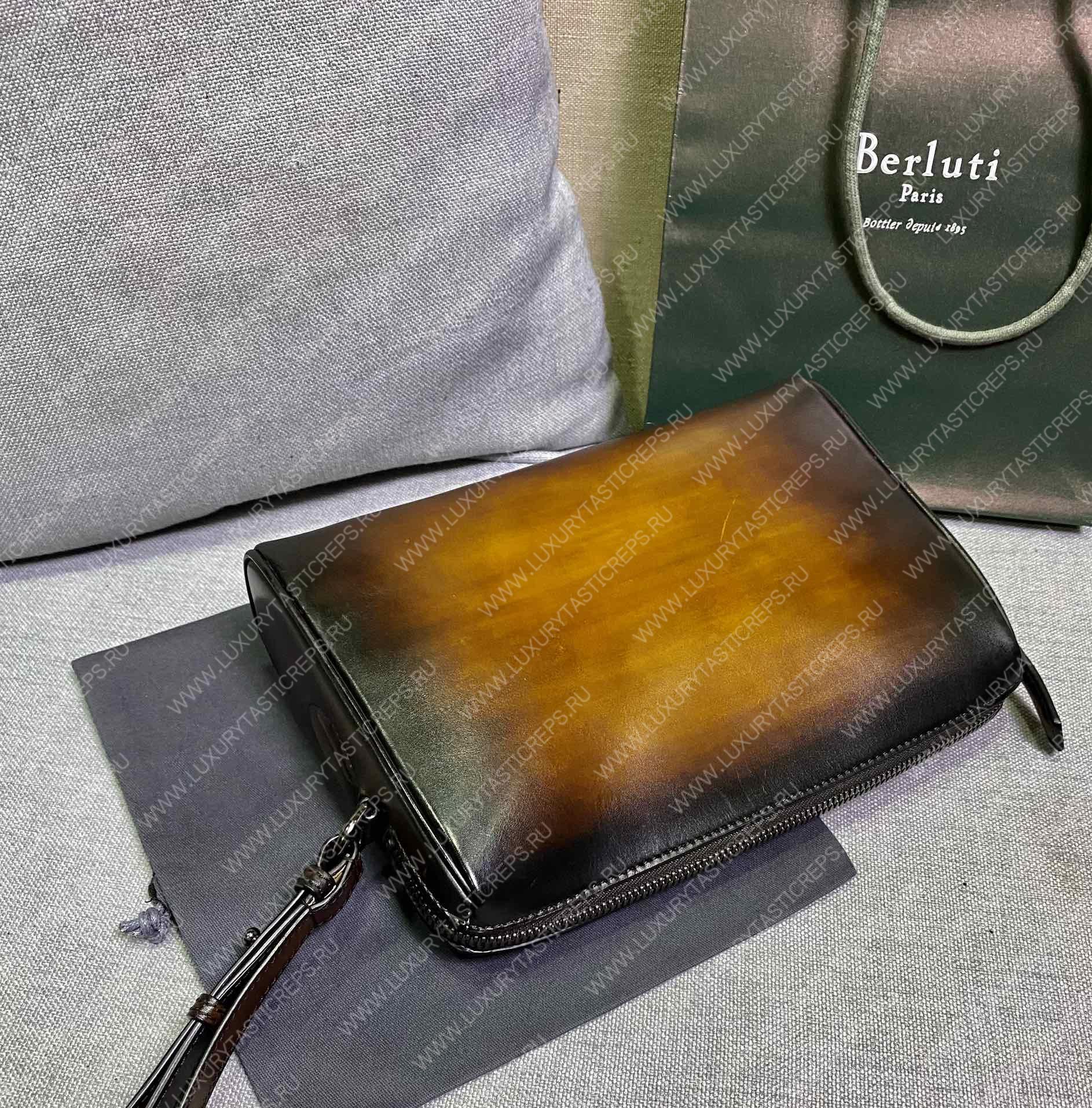 BERLUTI VOLUME STRAP CLUTCH ROSEWOOD NINO_VOLUME_STRAP_NEO-V2