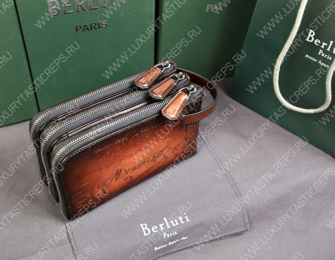 BERLUTI TIRIWA SCRITTO LEATHER POUCH CACAO INTENSO TIRIWA_NEO-JOUR-V2