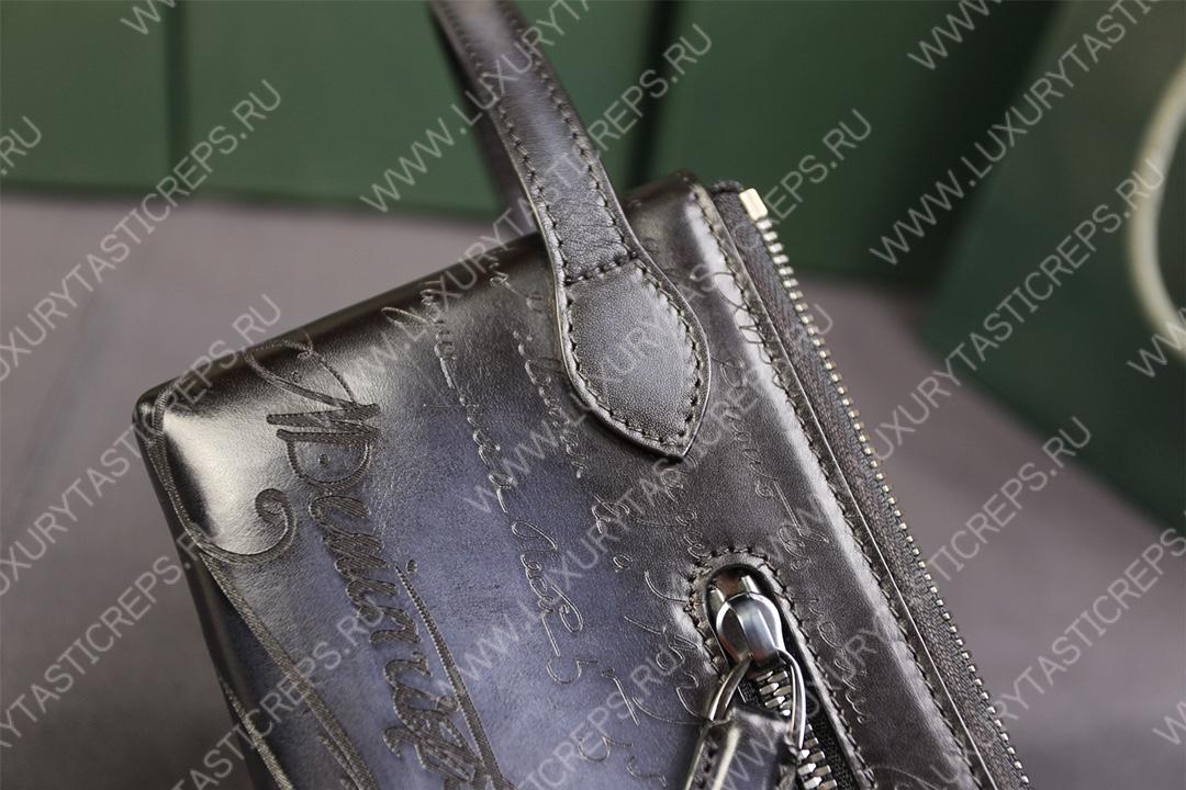 BERLUTI TIRIWA SCRITTO LEATHER POUCH BLACK TIRIWA_NEO-JOUR-V2