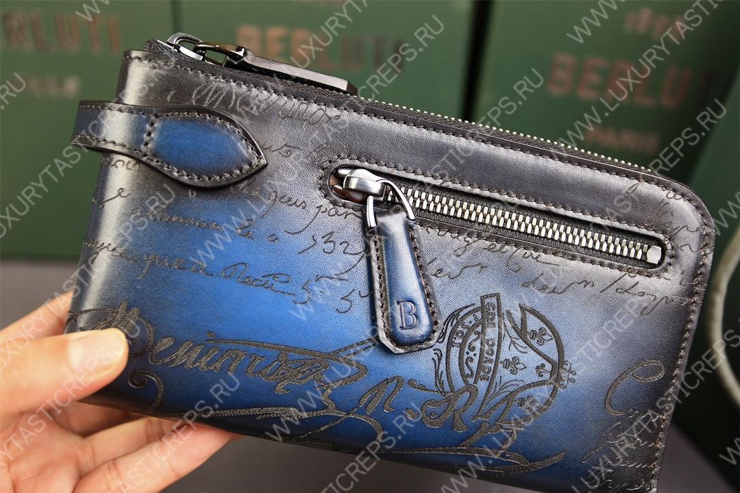 BERLUTI TIRIWA SCRITTO LEATHER POUCH BLUE TIRIWA_NEO-JOUR-V2