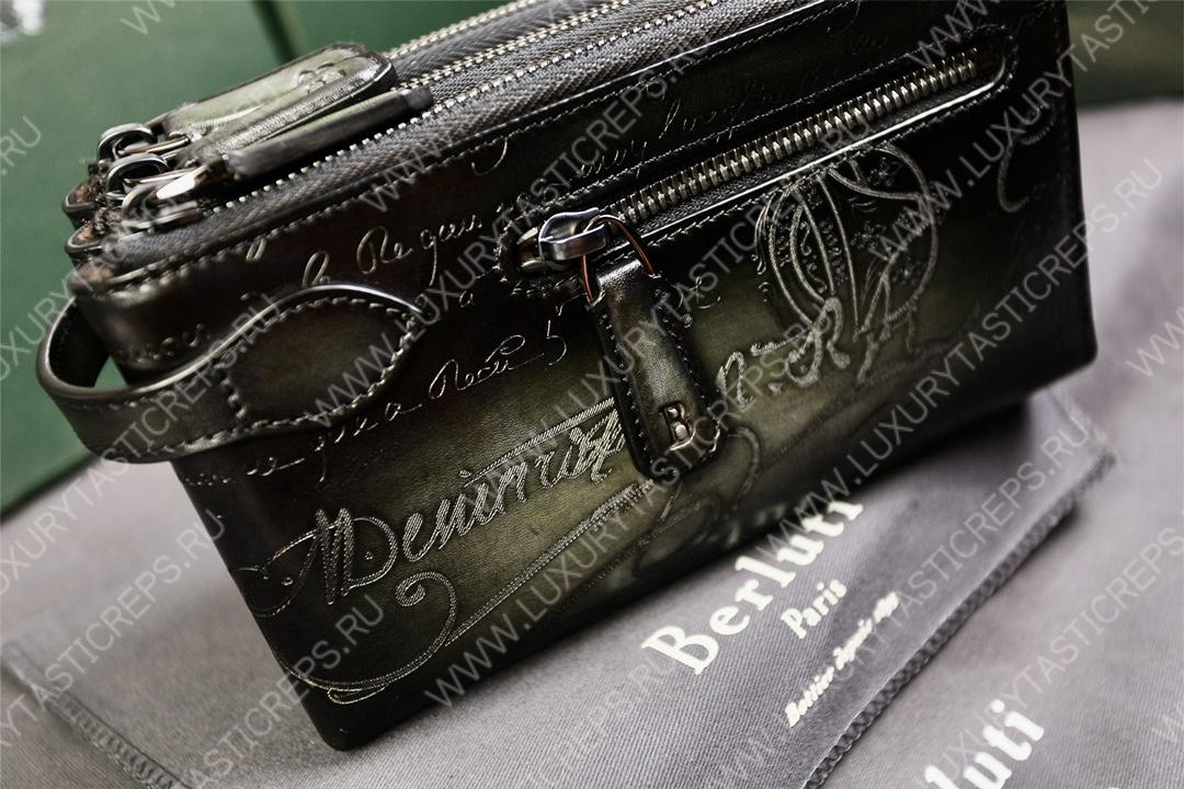 BERLUTI TIRIWA SCRITTO LEATHER POUCH BLACK TIRIWA_NEO-JOUR-V2