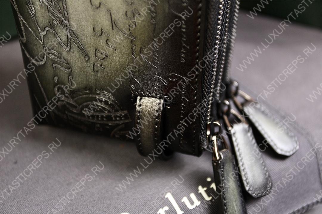 BERLUTI TIRIWA SCRITTO LEATHER POUCH BLACK TIRIWA_NEO-JOUR-V2