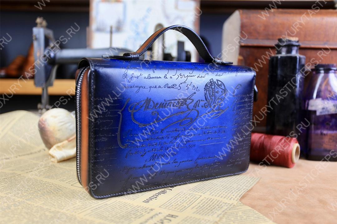 BERLUTI NINO TGM SCRITTO CLUTCH BLUE NINO_TGM_NEO-V2