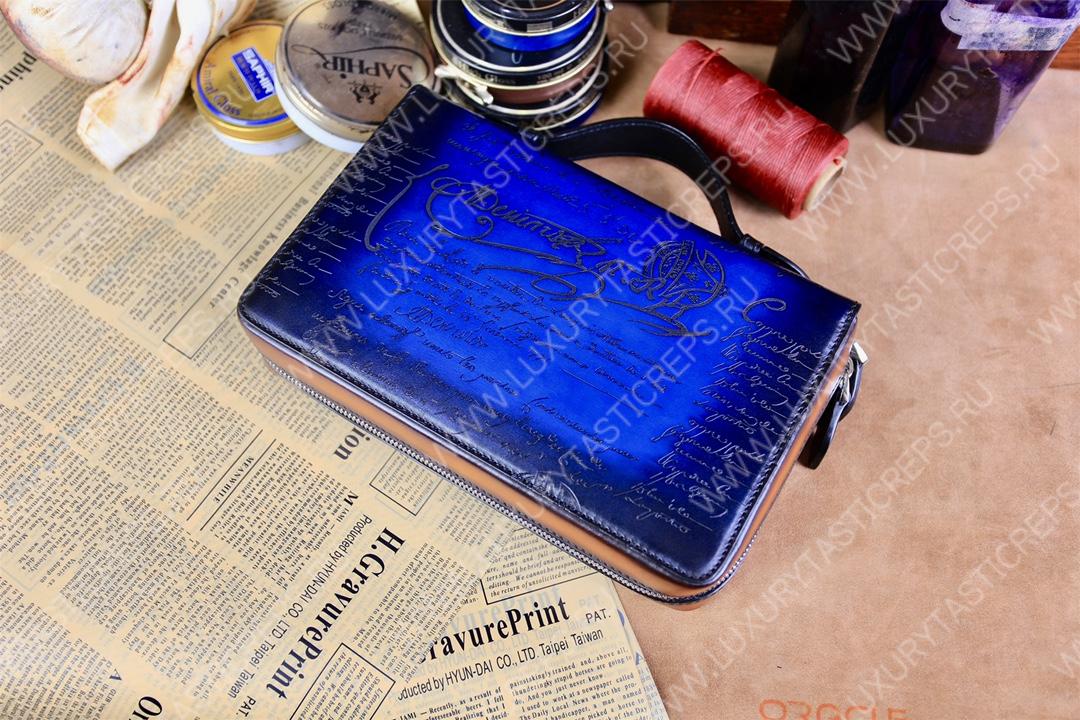 BERLUTI NINO TGM SCRITTO CLUTCH BLUE NINO_TGM_NEO-V2