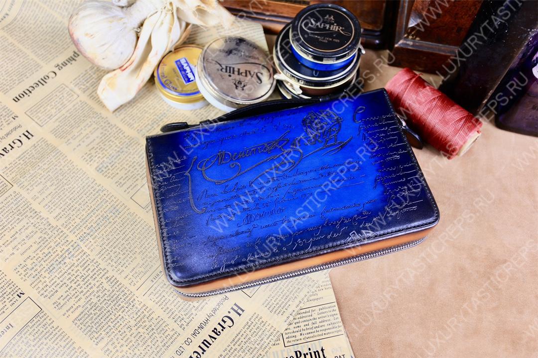 BERLUTI NINO TGM SCRITTO CLUTCH BLUE NINO_TGM_NEO-V2