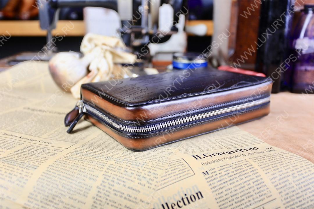 BERLUTI NINO TGM SCRITTO CLUTCH BLACK GREY NINO_TGM_NEO-V2