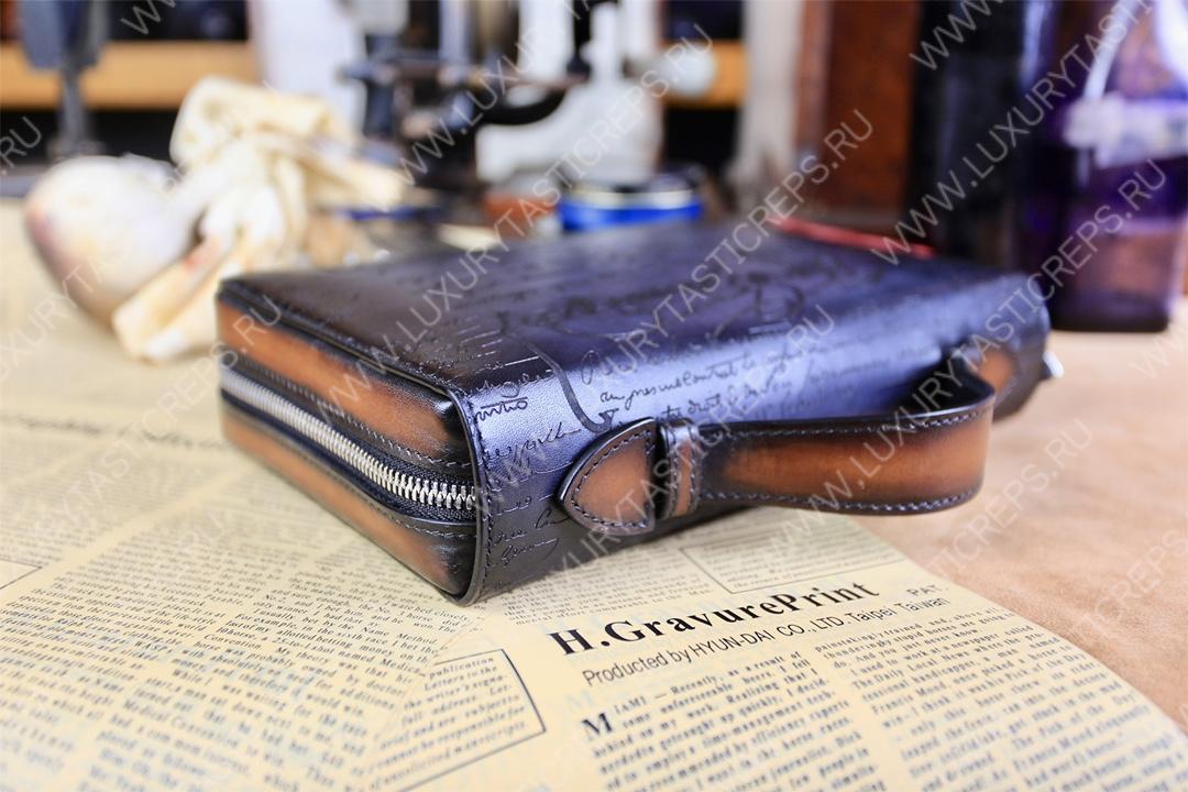 BERLUTI NINO TGM SCRITTO CLUTCH BLACK GREY NINO_TGM_NEO-V2