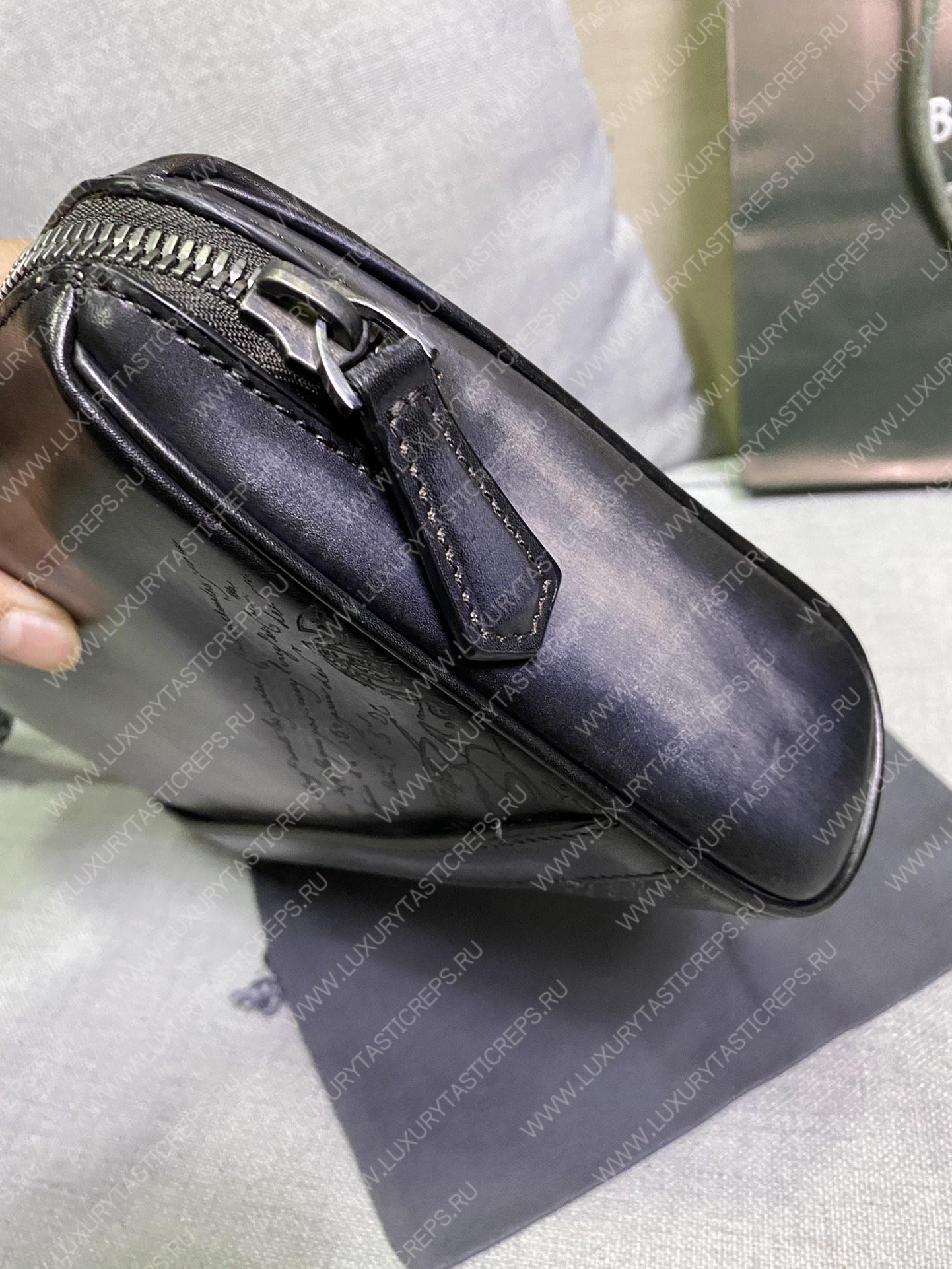 BERLUTI TERSIO SCRITTO POUCH BLACKGREY TERSIO_NEO-JOUR-V84