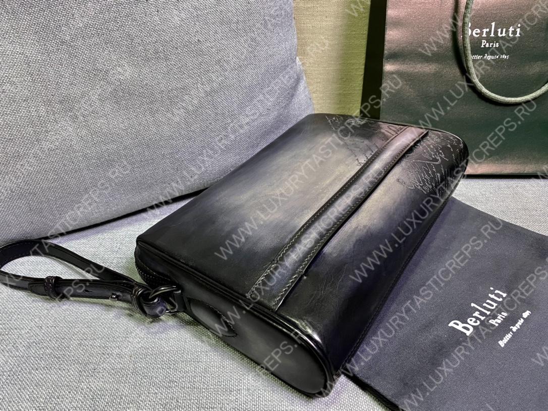 BERLUTI TERSIO SCRITTO POUCH BLACKGREY TERSIO_NEO-JOUR-V84