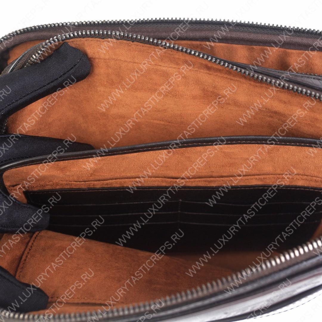 BERLUTI SCRITTO LEATHER POUCH RED BROWN 6783A9