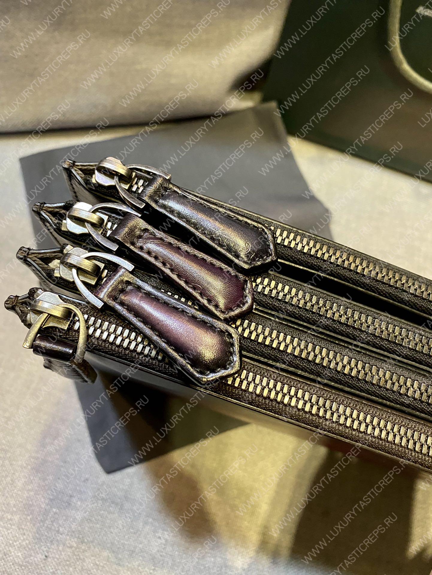 BERLUTI SCRITTO LEATHER POUCH BLACK JOUR-V3