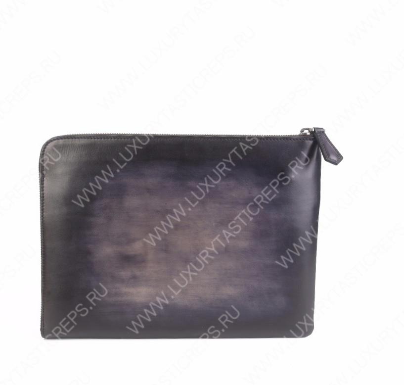 BERLUTI VENEZIA SCRITTO CLUTCH BLACK GREY NINO_TGM_NEO-V2