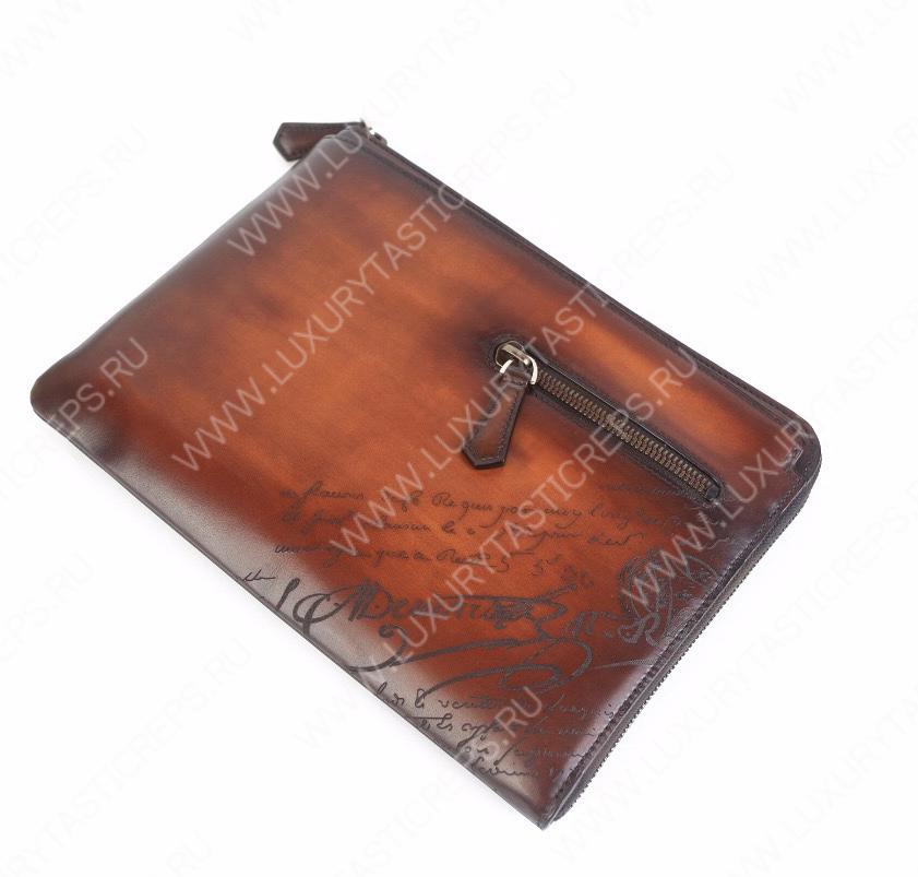 BERLUTI VENEZIA SCRITTO CLUTCH LIGHT BROWN NINO_TGM_NEO-V2
