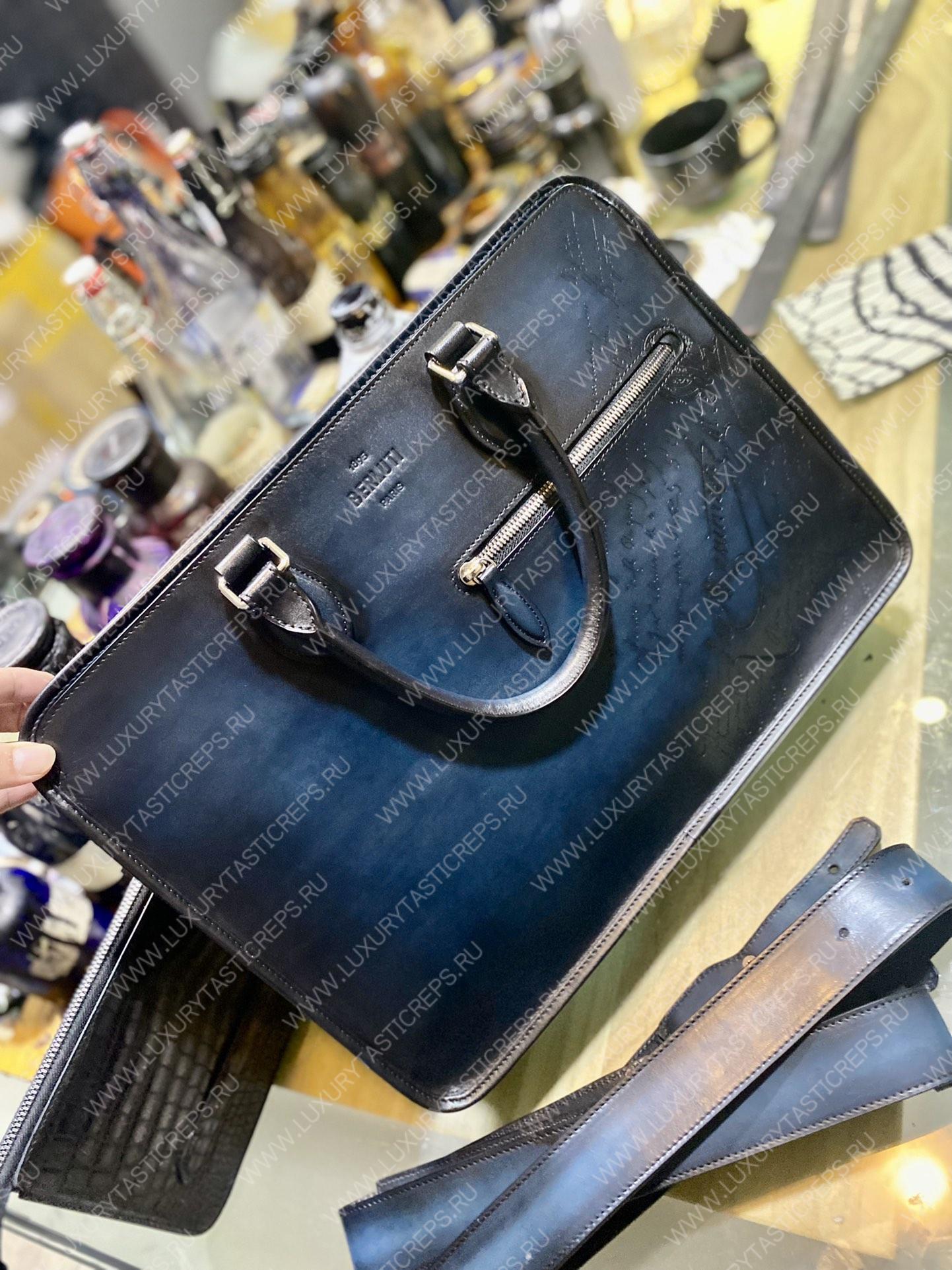 BERLUTI DEUX JOUR BAG BLUE S88996V