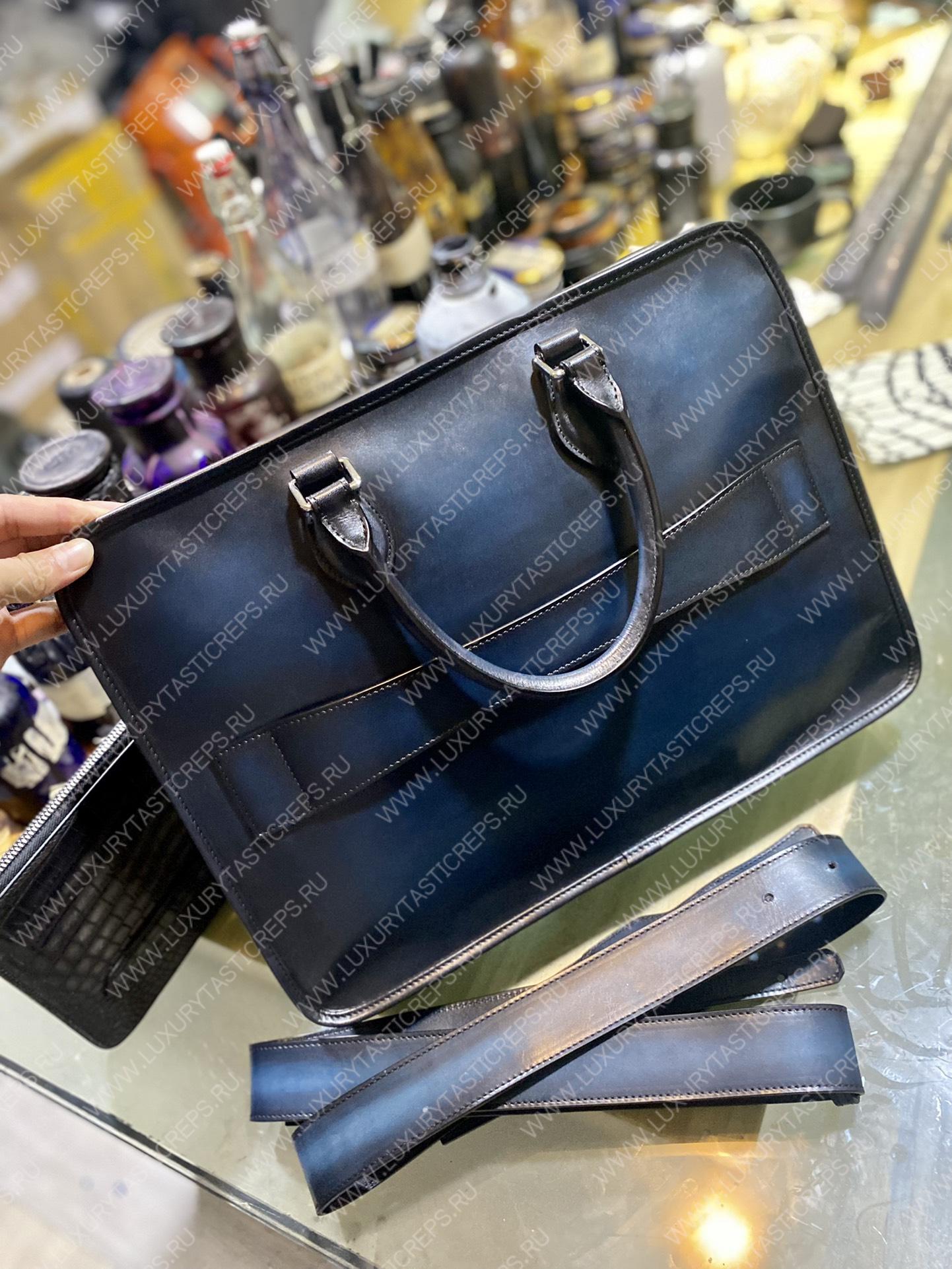 BERLUTI DEUX JOUR BAG BLUE S88996V