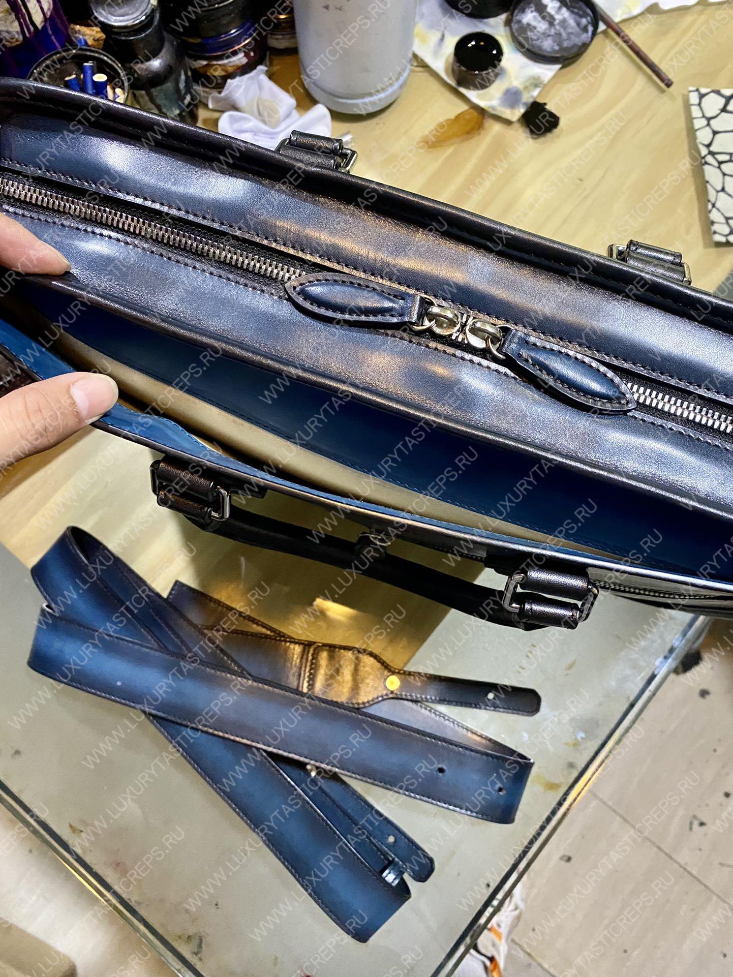 BERLUTI DEUX JOUR BAG BLUE S88996V