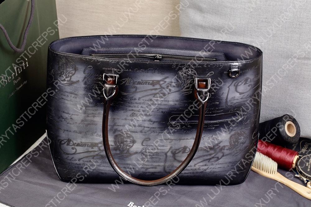 BERLUTI TOUJOURS SCRITTO TOTE BAG GREY NEO-V2