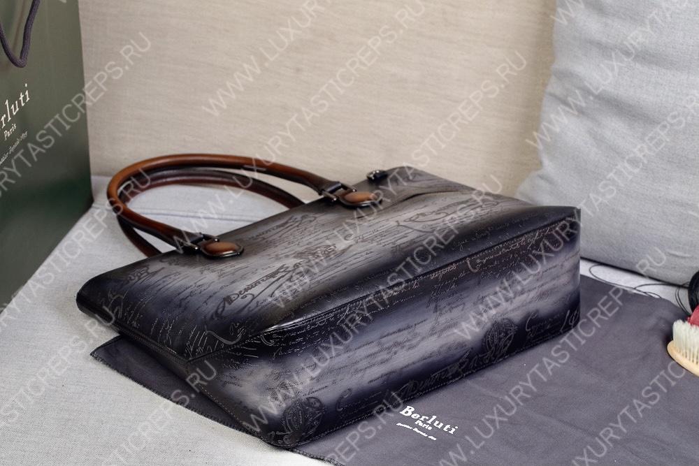 BERLUTI TOUJOURS SCRITTO TOTE BAG GREY NEO-V2