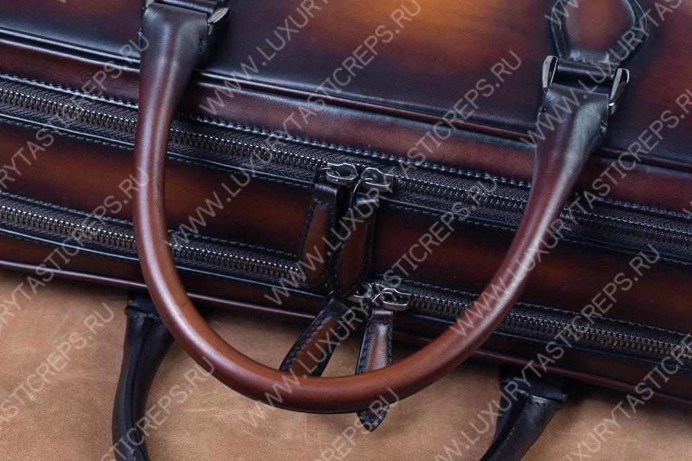 BERLUTI UN JOUR GULLIVER SCRITTO LEATHER MESSENGER BROWN GULLIVER_NEO-V2