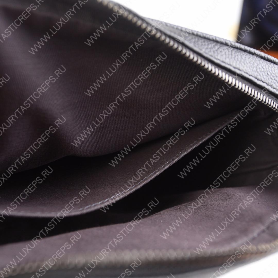 BERLUTI SCRITTO MESSENGER BAG BLACK GREY AND INTENSE COCOA S-1063