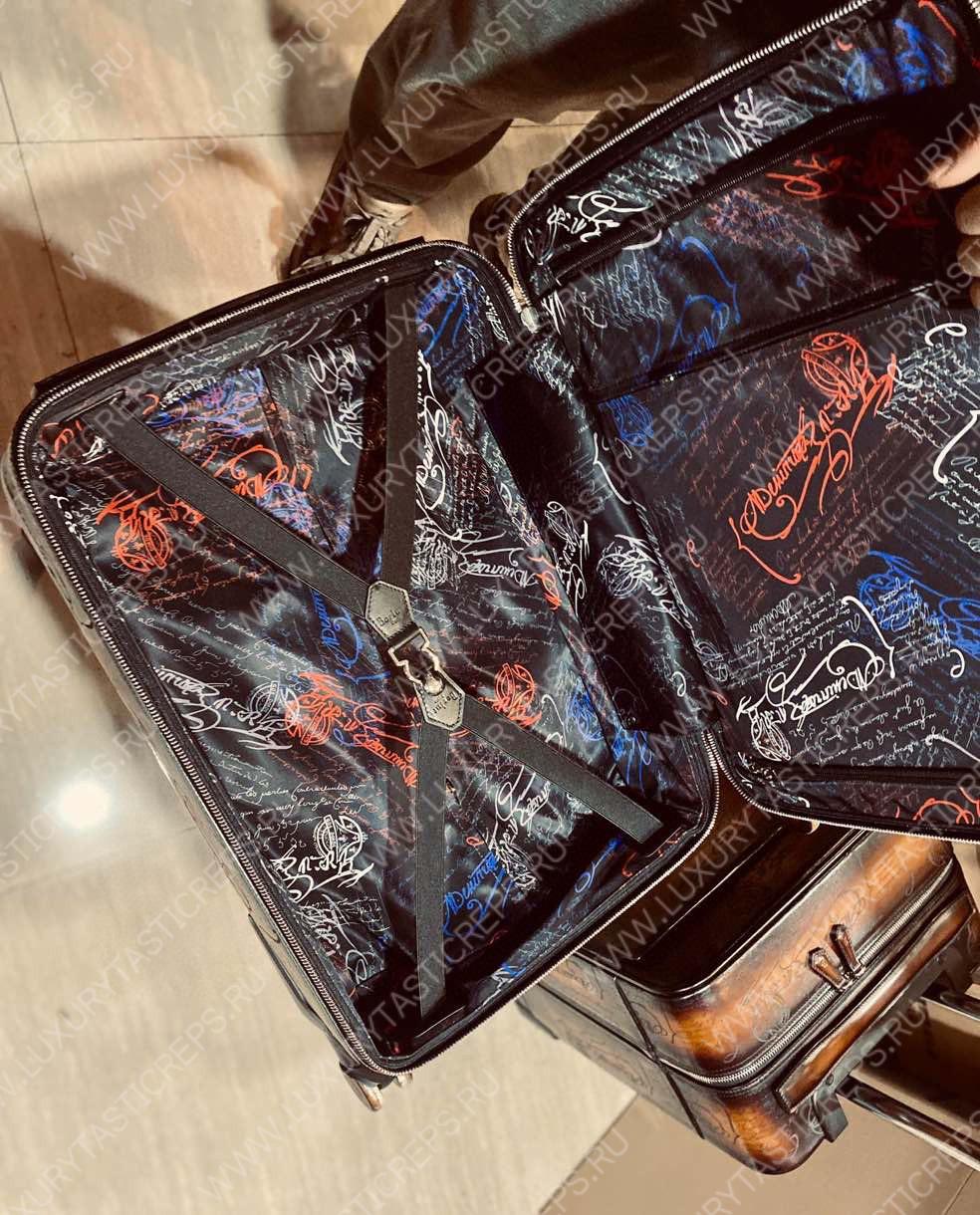 BERLUTI FORMULA 1004 ROLLING SUITCASE BROWN 1004_II-SCRITTO