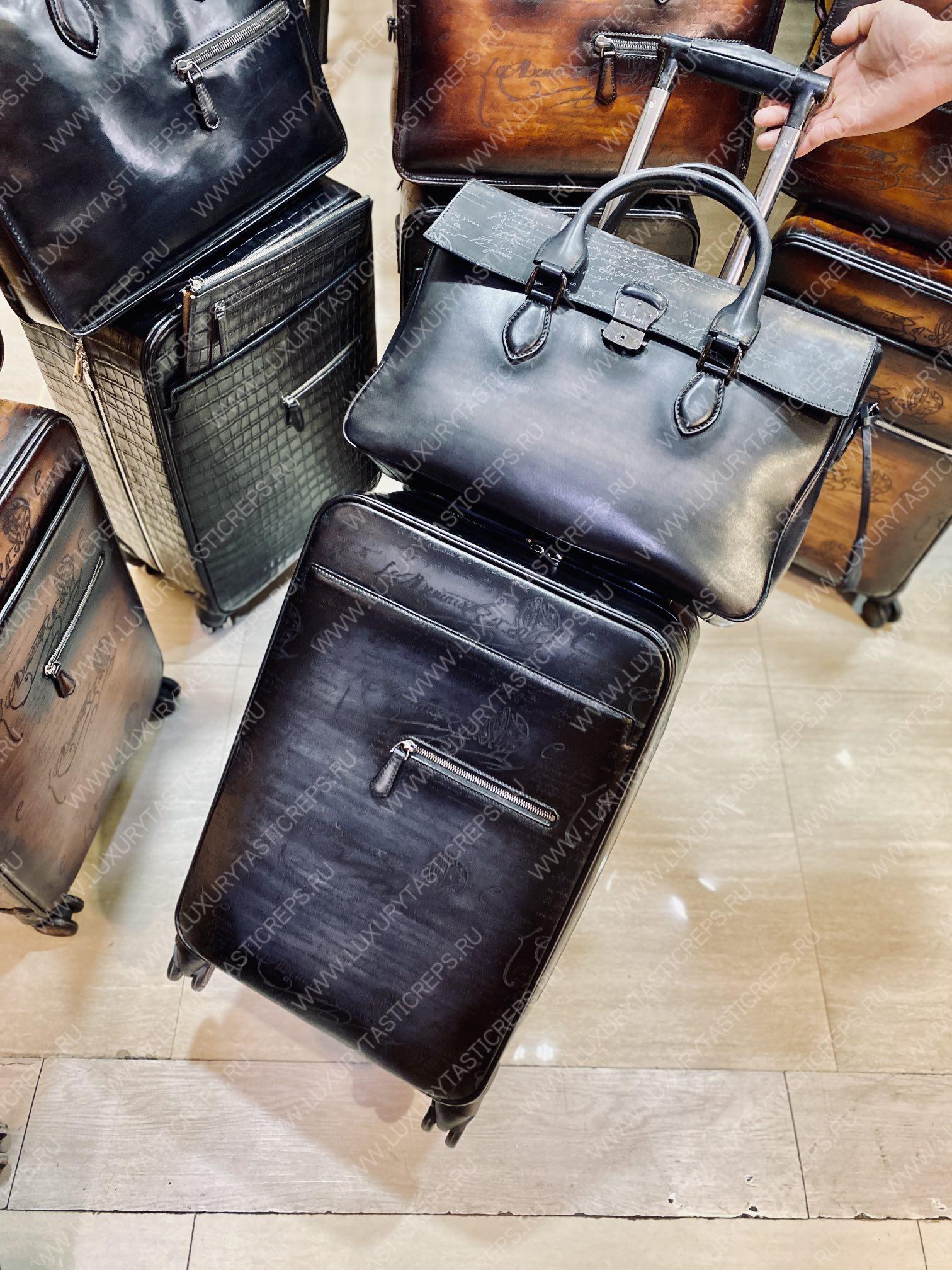 BERLUTI FORMULA 1004 ROLLING SUITCASE BROWN 1004_II-SCRITTO