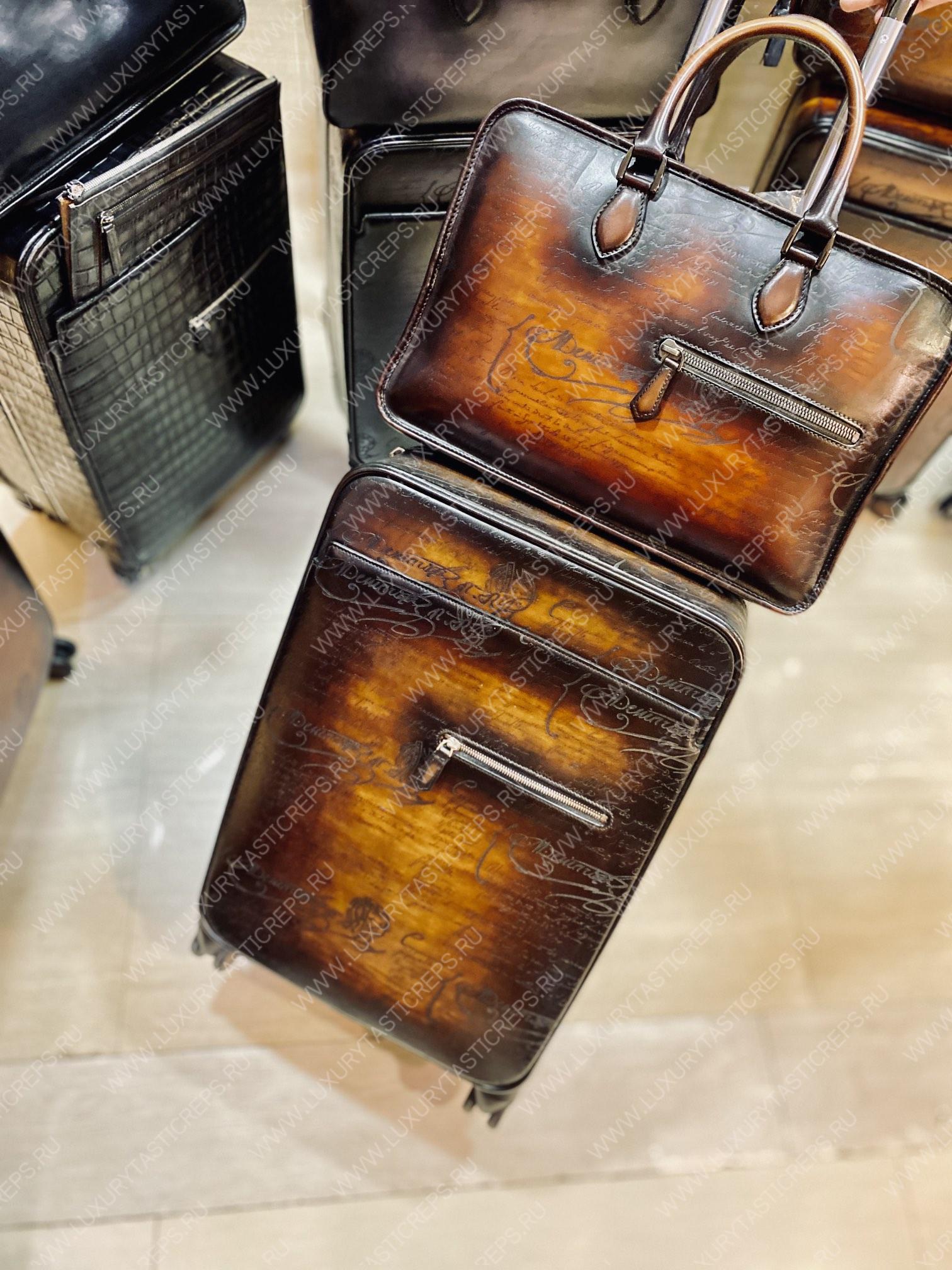 BERLUTI FORMULA 1004 ROLLING SUITCASE BROWN 1004_II-SCRITTO