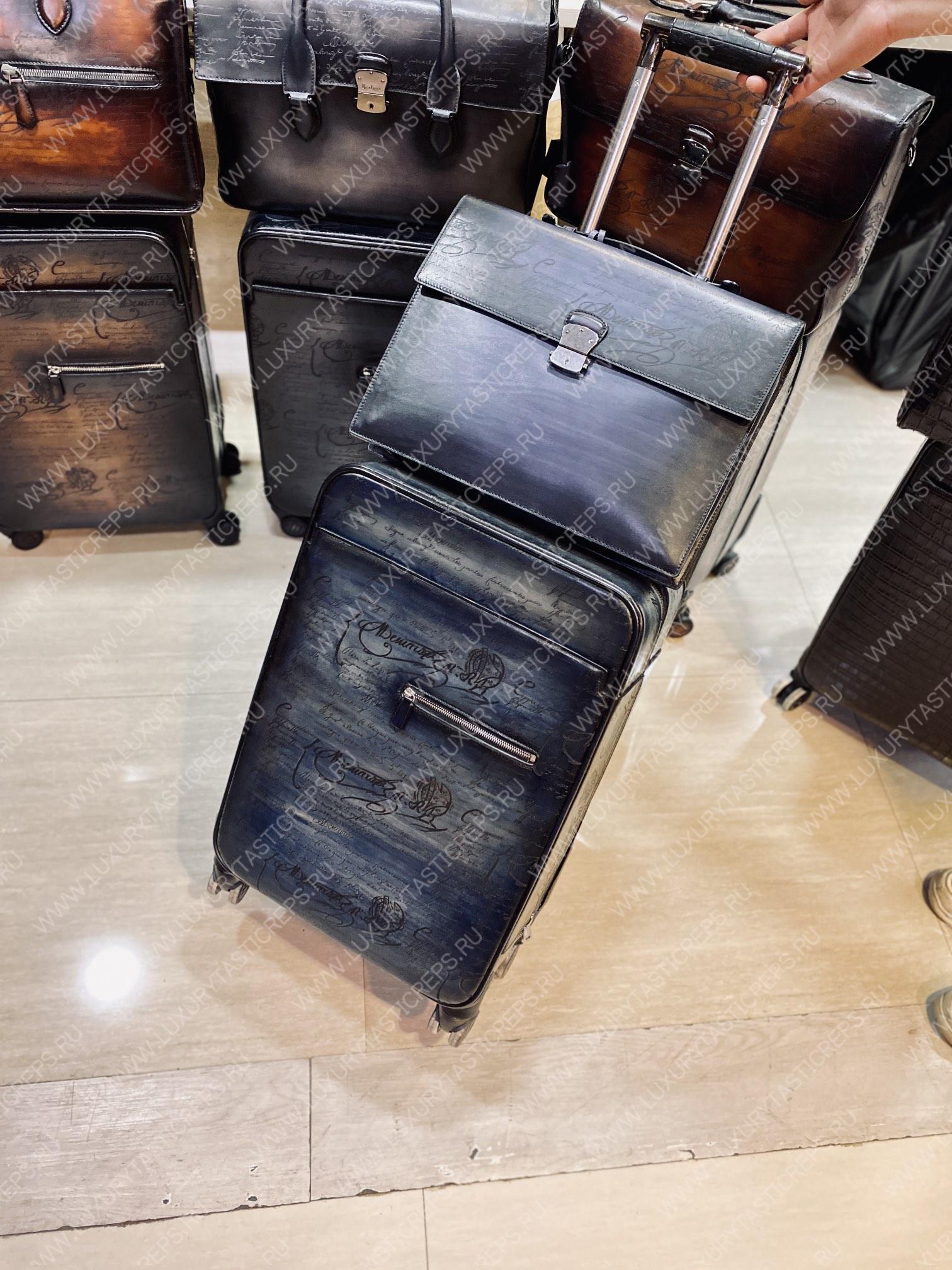 BERLUTI FORMULA 1004 ROLLING SUITCASE BROWN 1004_II-SCRITTO