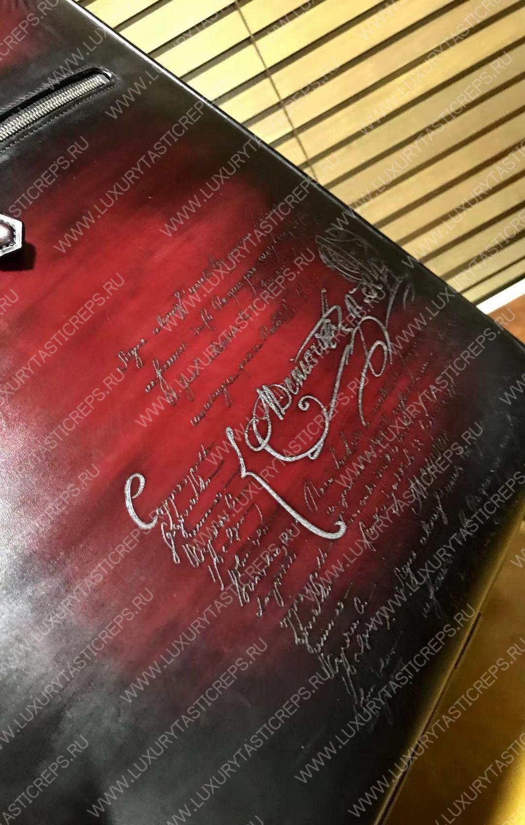 BERLUTI FORMULA 1004 ROLLING SUITCASE BURGUNDY 1004_II-SCRITTO