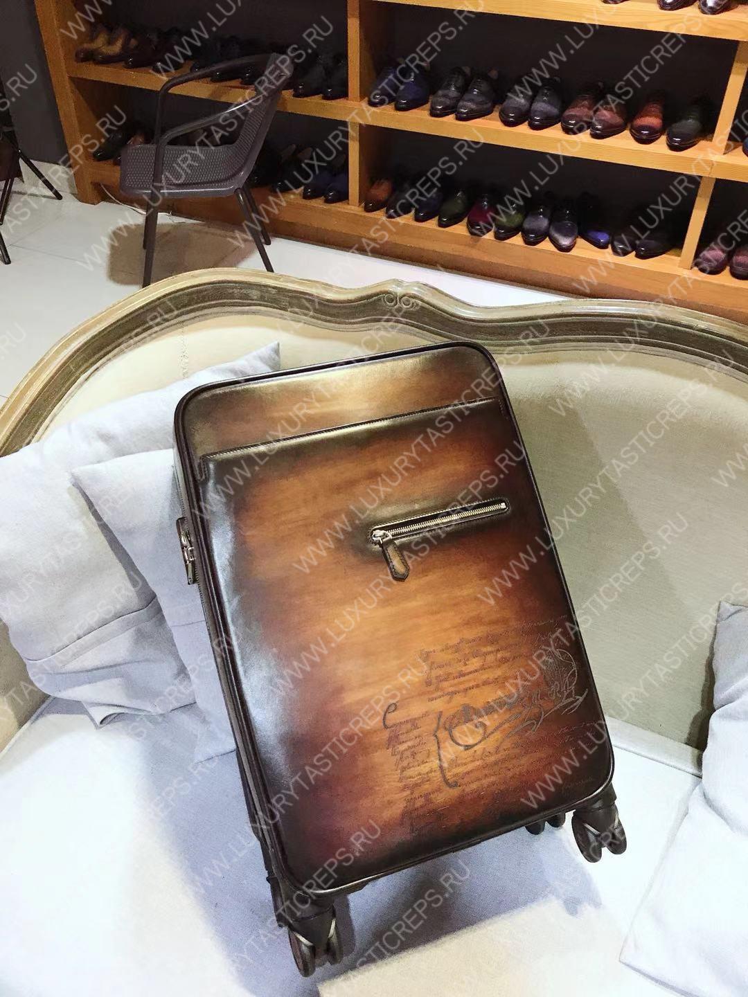 BERLUTI FORMULA 1004 ROLLING SUITCASE BROWN 1004_II-SCRITTO