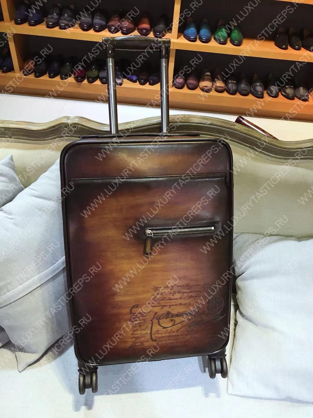 BERLUTI FORMULA 1004 ROLLING SUITCASE BROWN 1004_II-SCRITTO