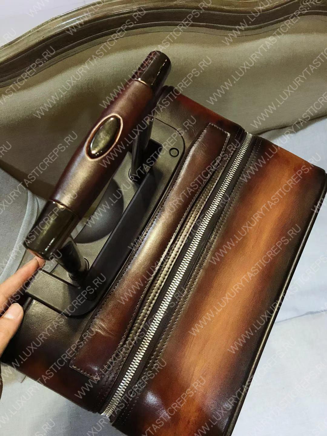 BERLUTI FORMULA 1004 ROLLING SUITCASE BROWN 1004_II-SCRITTO