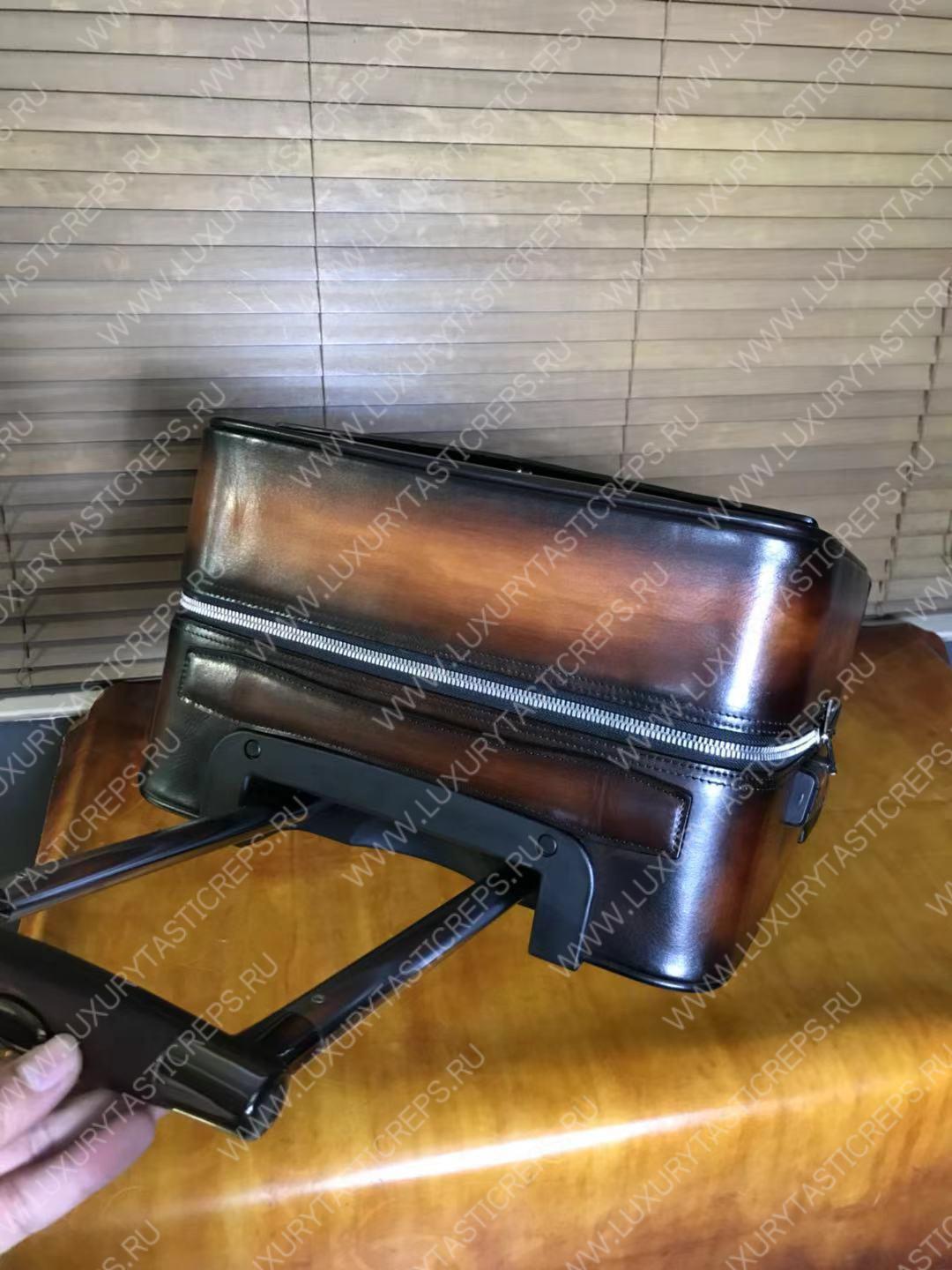 BERLUTI FORMULA 1004 ROLLING SUITCASE BROWN 1004_II-SCRITTO