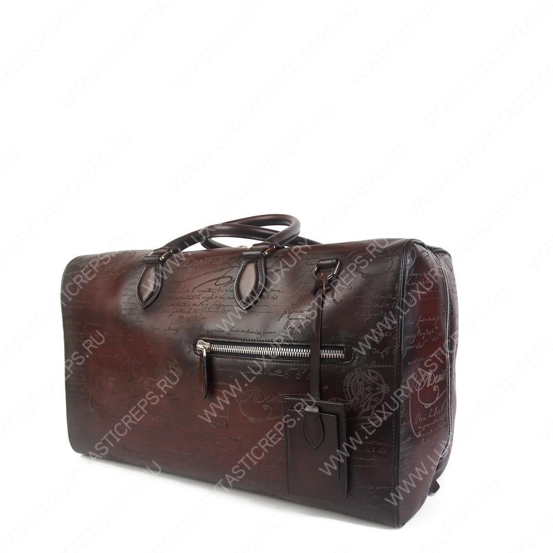 BERLUTI JOUR OFF MM SCRITTO LEATHER TRAVEL BAG BROWN JOUR_OFF_MM_NEO-V84