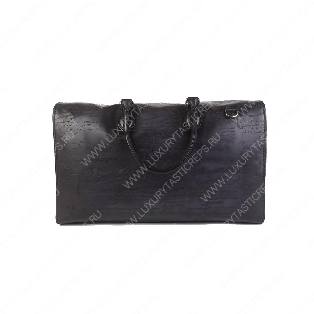 BERLUTI JOUR OFF MM SCRITTO LEATHER TRAVEL BAG BLACK JOUR_OFF_MM_NEO-V84