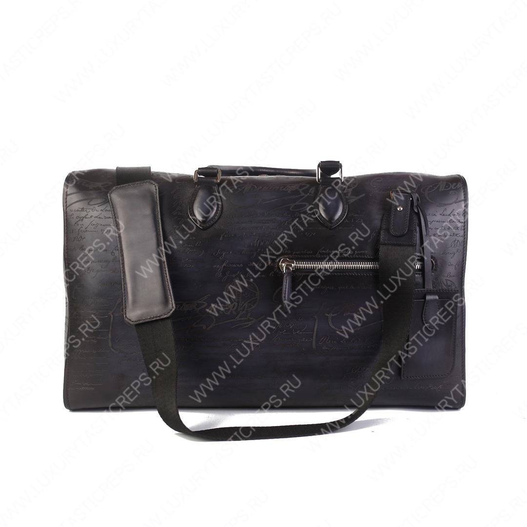 BERLUTI JOUR OFF MM SCRITTO LEATHER TRAVEL BAG BLACK JOUR_OFF_MM_NEO-V84
